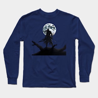 Moonlit Malevolence: The Demonic Shadow Warrior Long Sleeve T-Shirt